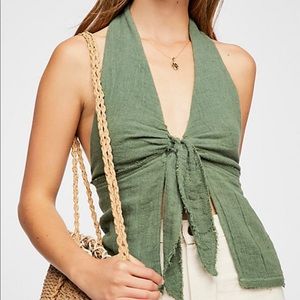 Free People Tie Front Island Feels Halter